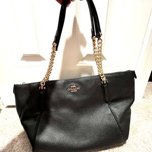 Coach hand leather bag